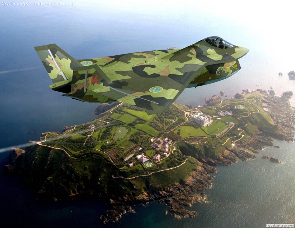 Boeing F-32 in Swedish Markings